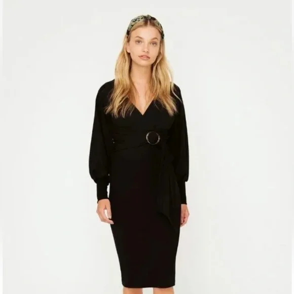Sheike Mirage Navy Long Sleeve Dress | Size 6 - Picture 1 of 7